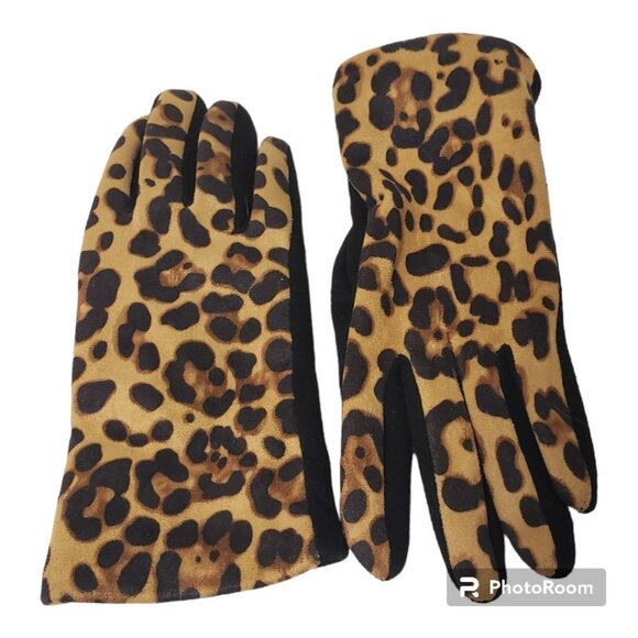 Gloves Leopard Print Smart Touch warm Gloves - Picture 1 of 8